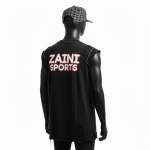Camiseta sin mangas para hombre, jersey de algodón premium, suave y transpirable, con logo personalizado, 100% algodón, camiseta para hombre, corte holgado, estampada - Product Image 5
