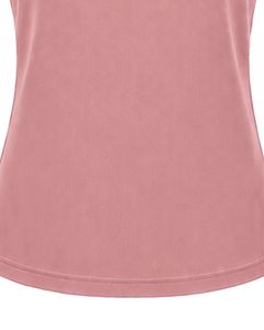 Customized Dusty Pink Women Casual T Shirt Floral Ring Neck Short Sleeve Summer Fashion Soft Stretch Ladies Tee Blouse <b>Top</b> Wear - Product Image 6