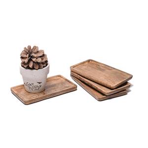 Plateau en bois de manguier fait main, décoration rustique de style farmhouse, plateau de service rectangulaire en bois, design classique naturel, plat et plateau - Product Image 2