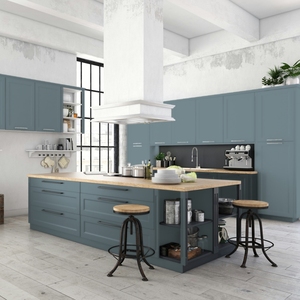 JY Project Customized Modern <b>Melamine</b> Kitchen Cabinet Full <b>Set</b> RTA Wall Hanging Design PVC Panel High Quality Kitchen Cabinets - Product Image 4
