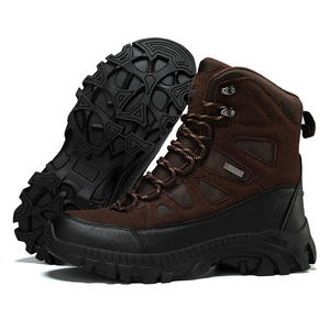Bottes noires à lacets pour hommes avec semelle en caoutchouc, tendance mode, chaussures de randonnée tout-terrain toutes saisons - Product Image 5