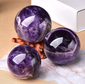 Sphère d'améthyste de haute qualité, boules de pierres précieuses, à acheter chez alif crystal et agate, vente en gros - Product Image 2