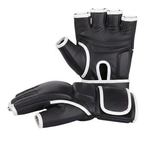 Gants d'entraînement MMA personnalisés avec logo, demi-doigts, en cuir PU avec support de poignet - Product Image 2