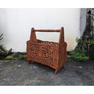 Wholesale Aqudus Saleem Vintage-Style Rectangle Sheesham Wood Magazine Rack-Unique Handcrafted Eco-friendly Durable Home Decor - Product Image 3