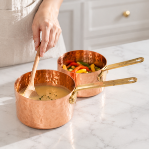 Tasses à mesurer en cuivre martelé avec poignée en acier inoxydable, outils de mesure pour cuisine et restaurant - Product Image 2