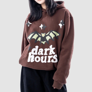 Sweat-shirt à capuche oversize en molleton de coton et polyester de haute qualité pour femmes, impression 3D personnalisée, vêtements d'hiver - Product Image 1