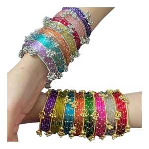 Pulseras Ghungroo Jhumki Kashmiri Doradas de Alta Calidad, Brillantes, para Bodas y Fiestas, Precio al por Mayor, Churiyan Punjabi - Product Image 1