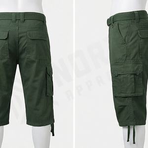 กางเกงขาสั้นผู้ชายผ้าฝ้ายรุ่นใหม่ปี 2024 ขายดี กางเกงขาสั้นฤดูร้อนแบบยาว ปรับขนาดได้ สไตล์ไฮสตรีท ลายเรียบ ใส่สบาย - Product Image 2