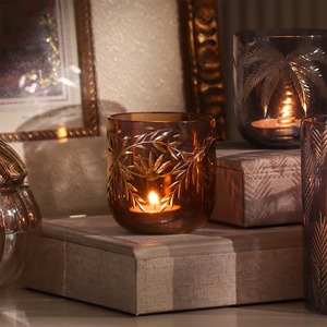 เชิงเทียนแก้วพรีเมี่ยมลายพลุแกะสลักด้วยมือหรูหราสำหรับใช้ในเทศกาล - Product Image 3