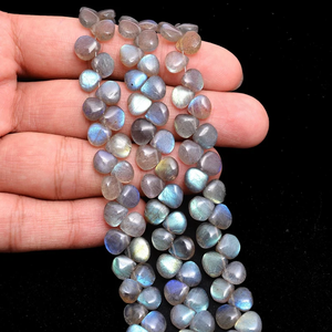 Perles de Labradorite AAA 8mm-9mm, forme cœur lisse, pierres précieuses semi-précieuses naturelles de haute qualité, pierre de lune feu, pour bijoux - Product Image 1