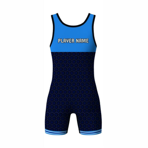 High Quality Spandex Professional Men's Wrestling Singlets Stretch Lightweight Quick Dry Breathable Sublimated Printed XL - Product Image 5