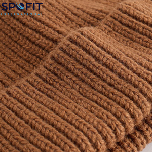 Gorros de Punto Jacquard de Algodón 100% Transpirables e Impermeables para Invierno, con Logotipo Personalizado Bordado al por Mayor, para Playa - Product Image 5