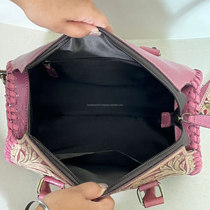 Wholesale Factory Price Tooled Leather <b>Handbag</b> With Cowhide Pattern <b>Medium</b> Durable Handles Adjustable Strap Travel Duffel Bags - Product Image 6