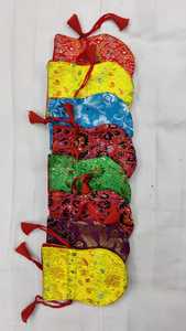 Bolsa de Seda Mala de 5x6 Pulgadas con Bordado de Signos Auspiciosos Budistas, Bolsas y Estuches de Uso Especial para Monjes Budistas - Product Image 4
