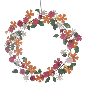 Beautiful Decorative <b>Metal</b> <b>Wreath</b> with Floral Inspired Design and Handmade Finish for Elegant Home and Outdoor Styling - Product Image 2
