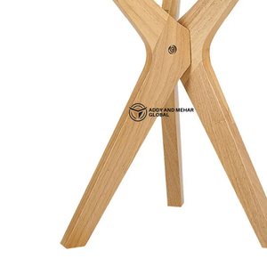 Modern Round Glass Top Side Table with Solid <b>Wood</b> Cross Base – Contemporary Accent Table for Living Room Bedroom & Office - Product Image 4