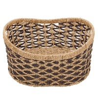 Panier rond en jonc de mer tressé Redford, panier de rangement naturel fait à la main, vente en gros, écologique, fabriqué au Vietnam