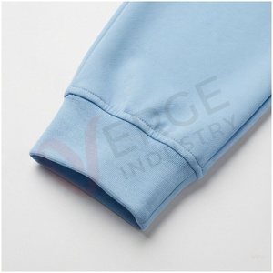 Conjunto Deportivo Unisex Azul Claro, Manga Larga, Capucha con Cierre Frontal, Color Sólido, Transpirable, Corte Regular, Ropa Casual de Primavera - Product Image 6