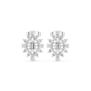 Top Quality Sexy Lady <b>Stud</b> Earring Hot Selling Multi Cut Lab Grown Diamonds Earrings For Women Available In 14k White Gold - Product Image 1