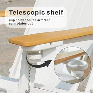 Chaise Adirondack en HDPE pour terrasse extérieure avec accoudoirs, porte-gobelets et emplacements pour téléphone - Product Image 4