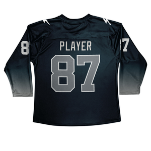 Strike Ice Hockey Jersey Men's White Blue Sublimated <b>Three</b> Quarter Sleeve Moisture Wicking Breathable Anti-Bacterial V-Neck - Product Image 4
