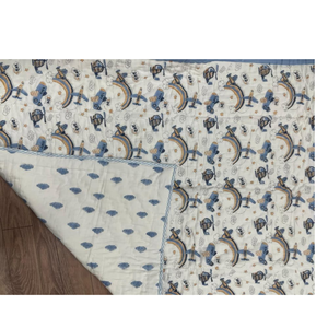 Edredón para Bebé Premium de Jaipur, Estampado a Mano, Sostenible, Ultra Suave, 100% Algodón, Reversible, Duradero, 200 Hilos, para Viajes y Guardería - Product Image 1