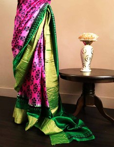 Sari de seda Dupion pesado con borde de trabajo de secuencia Vestido tradicional recién lanzado para ocasiones de fiesta - Product Image 4