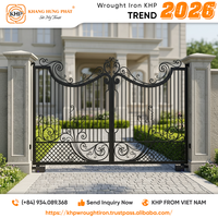 Puerta de Seguridad de Hierro Forjado Galvanizado en Caliente con Adornos Decorativos, Recubrimiento en Polvo Antioxidante, Sistema Deslizante/Automático, Ecológica, Doble