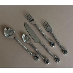 Juego de Cubiertos de Acero Inoxidable Forjado a Precio Mayorista, Juego de 4 Piezas de Cubertería Plana con Cuchara, Tenedor y Cuchillo para Postre, Vajilla para Mesa - Product Image 2