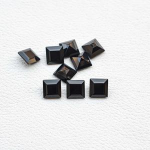 Piedra semipreciosa de corte cuadrado facetado de espinela negra Natural de 8mm Piedra preciosa suelta de espinela de calidad premium de fabricante verificado - Product Image 3