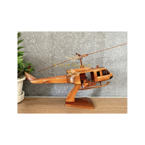 Décoration moderne de luxe en PU poli, hélicoptère artisanal en bois de rose indien Vietchoice |   Bois 100% naturel |   Cadeau de déménagement | - Product Image 2