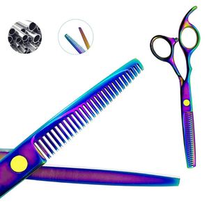 Ciseaux à effiler les cheveux de couleur arc-en-ciel, ciseaux professionnels de mélange de couleurs, acier inoxydable japonais pour salon et usage domestique - Product Image 2