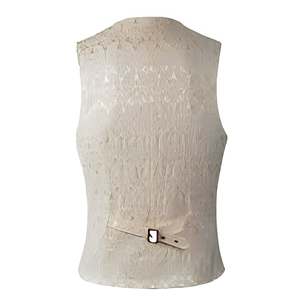 Chaleco Vintage Retro Acolchado de Mezclilla, Cuero, Ante, Lana, Tejido, Forro Polar con Bolsillos y Cremallera para Disfraz de Halloween para Hombre y Mujer Tallas Grandes - Product Image 2