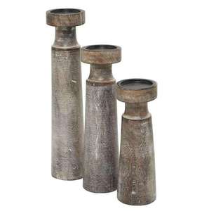 Smooth Unfinished Handmade Round Wooden <b>Candle</b> <b>Holders</b> with Silk Screen Printing for DIY & Home Decor - Product Image 4