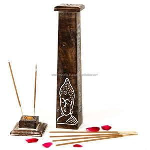 ที่วางธูปไม้ทำมือขัดเงา ที่วางธูปแบบตั้งพื้น ลายพุทธศาสนา ของตกแต่งบ้าน - Product Image 2