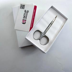 Ciseaux à sourcils en acier inoxydable Getup Brosons Impex, lame courbée argentée, instrument de beauté pour cuticules, pour droitiers - Product Image 3