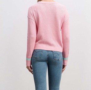 Pull en tricot côtelé pour femme - Pull d'hiver à rayures verticales - Pull en maille doux et élastique pour femme, respirant - Product Image 6