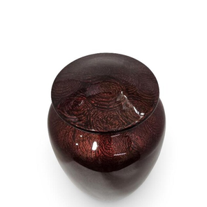 Red Ceramic Cremation Urn Memorial <b>Ashes</b> <b>Casket</b> Modern Teardrop Keepsake Urn With Velvet Bag - Product Image 2
