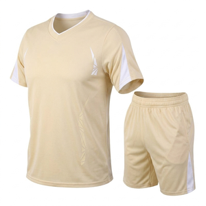 Ensemble de maillots de football personnalisés MANUFACTURER, uniforme de football respirant et léger pour hommes et femmes, 100% polyester, col en V - Product Image 1