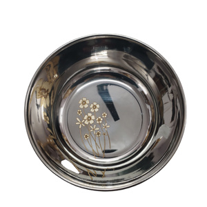 Bol à soupe en acier inoxydable écologique avec motif laser interne - Vaisselle métallique empilable pour restaurants et traiteurs - Product Image 1