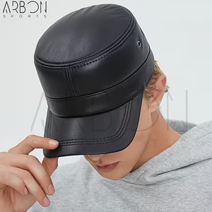 Casquettes en cuir ajustables pour adultes, entièrement personnalisées, couleur noire, fournisseur de qualité, respirantes et anti-humidité, idéales pour l'extérieur - Product Image 5