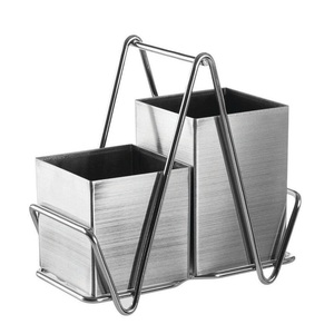 ที่วางช้อนสแตนเลสแบบสองช่อง ทำจากโลหะสแตนเลส - Product Image 1