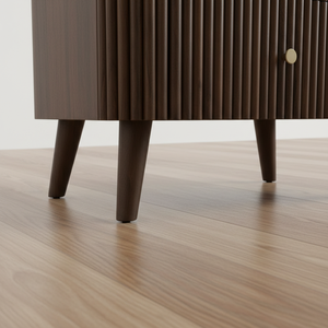 Table d'appoint moderne avec 2 tiroirs, en MDF acacia, placage chêne, plateau en marbre, design dynamique pour salles à manger et espaces de vie. chambre à coucher. - Product Image 5