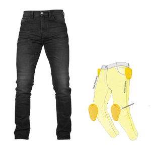 Jean de moto durable et de qualité supérieure, doublé en Kevlar, avec protection, pantalon de motard élégant pour la conduite et le tourisme à moto, confort optimal - Product Image 1