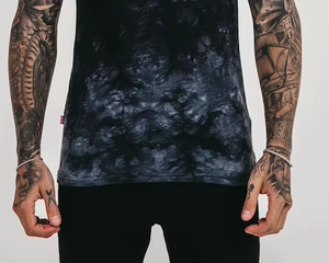 เสื้อยืดแขนสั้นผู้ชาย ลายมัดย้อม คอโอ ทรงเข้ารูป สไตล์ลำลอง มีลายโลโก้ด้านหน้า - Product Image 5