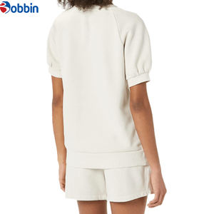 Ensemble de survêtement 2 pièces pour femme, style Hip Hop, avec logo personnalisé, pour l'été, manches courtes, 100% coton, séchage rapide, écologique, pour la gym et le fitness - Product Image 6