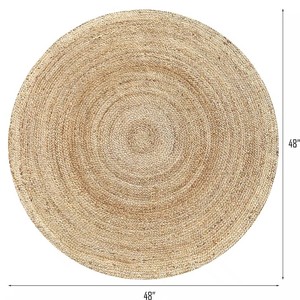 Tapis en jute fait main – Tapis de sol durable en fibres naturelles pour la maison, le bureau et la décoration intérieure - Product Image 3