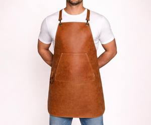 Tablier de boucher en cuir robuste pour la découpe industrielle de la viande - Cuir véritable, anti-odeur, pliable, multifonction, imperméable - Product Image 1