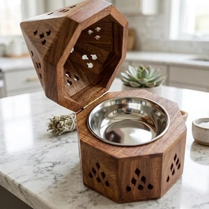 Quemador de Incienso Tradicional de Sándalo, Difusor Aromático, Caja Hexagonal de Madera con Recipiente de Metal, Uso en Todas las Estaciones - Product Image 1