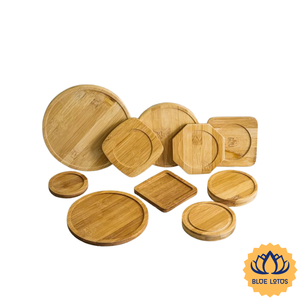 [HOT SELLING] Eco-Friendly <b>Bamboo</b> Coaster Set Round Wooden with Raised Rim <b>Travel</b> Coffee Table <b>Mug</b> Glass Protector Vietnam - Product Image 1